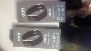 onn. Silicone Replacement Band for Fitbit Charge 3 & Charge 4, Black